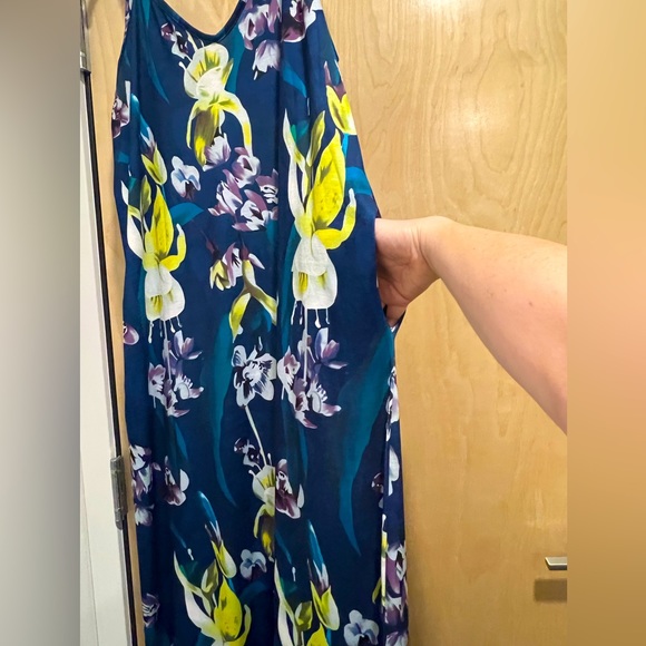 Floral Casual Loose Spaghetti Strap Plus Size Sundress w/ Pockets - Picture 6 of 8